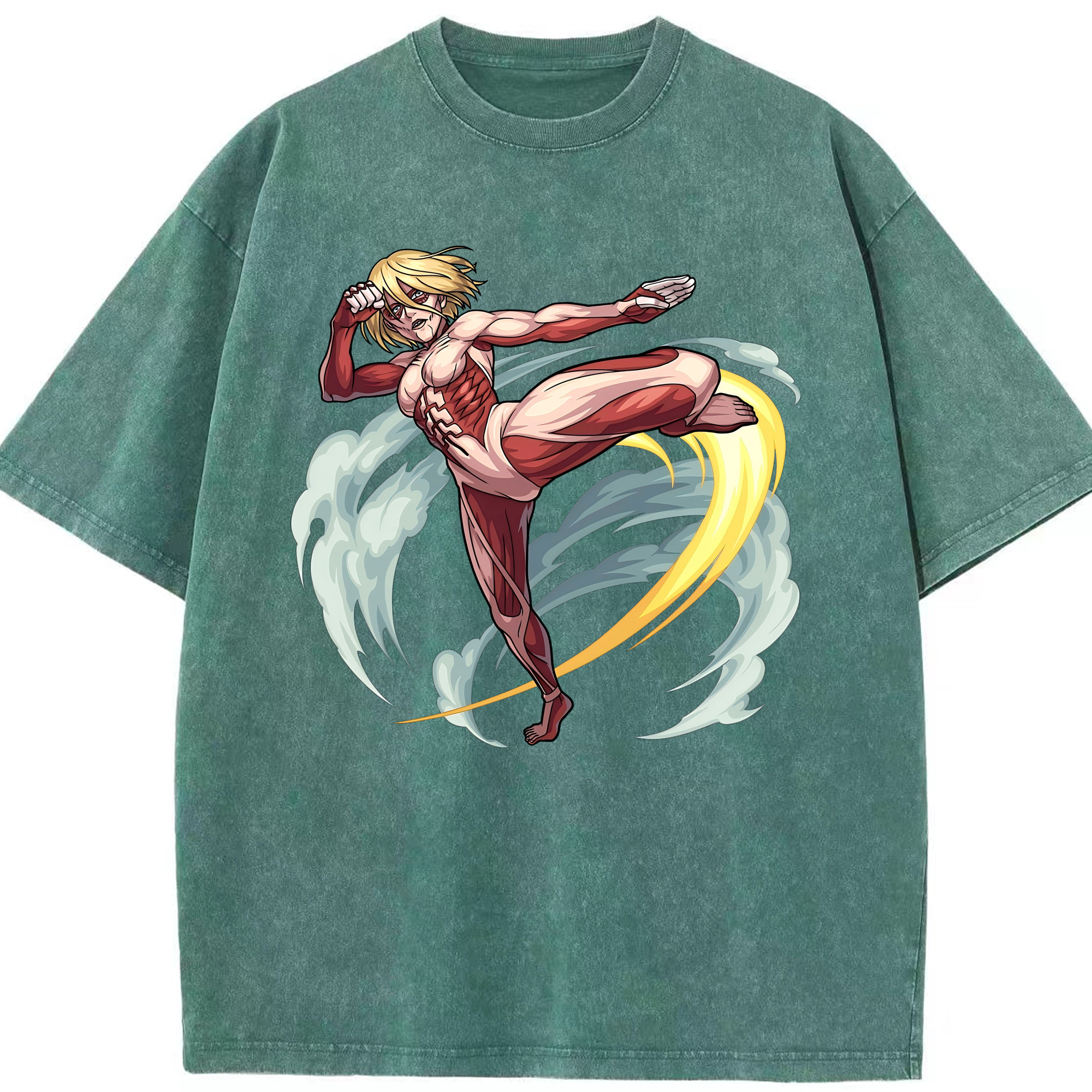 （画像用） 進撃の巨人 Attack on Titan 綿100% ヴィンテージ風 半袖Tシャツ（フロントプリント）
